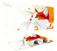 Mouse Mat,Large Gaming Mouse Pad 1000x500x3mm,XXL Mousepad,Desk Mat, Improved Precision and Speed, Rubber Base for Stable Grip on Smooth Surfaces, Table Pad, Gaming Room, animal Le chat 7 w0w-335
