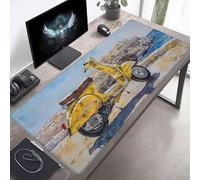 Mouse Mat, Large Gaming Mouse Pad, 120 x 60cm Non-Slip Rubber Base Desk Pad with Water-Resistant Surface, Precision Control Computer Keyboard Mat for Gaming Laptop Motorcycle Yellow PjY9735 W-0