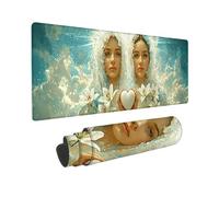 Mouse Mat, Large Gaming Mouse Pad, 1200 x 500 mm Non-Slip Rubber Base Desk Pad with Water-Resistant Surface, Precision Control Computer Keyboard Mat for Office, PC, Laptop - (Jesus Holy Mother) X-861