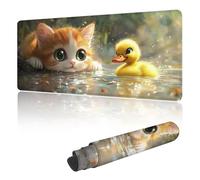 Mouse Mat Large Gaming Mouse Pad 1200 x 600 mm with Stitched Edges, Non-Slip Rubber Base, Waterproof Smooth Surface Desk Pad, Comfortable Keyboard Mat Suitable for Office & Home, Yellow Animal Y-y225