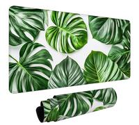 Mouse Mat, Large Gaming Mouse Pad 1200x600x3mm Green Tropical Leaves XXL Desk Mat, Non-Slip Rubber Base, Stitched Edges, Water-Resistant Surface, Desk Pad for Laptop Keyboard Mice Office Home L#L291