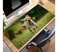 Mouse Mat | Large Gaming Mouse Pad 1200x600x3mm | XXL Gaming Mousepad Improved Precision and Speed Rubber Base for Stable Grip on Smooth Surfaces Keyboard Mats (Yellow Dog) PjY14684 L-P