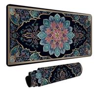 Mouse Mat, Large Gaming Mouse Pad 1400x600x3mm Mandala Nation XXL Desk Mat, Non-Slip Rubber Base, Stitched Edges, Water-Resistant Surface, Desk Pad Laptop Keyboard Mice Office Home, Foldable L#L1131
