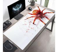 Mouse Mat, Large Gaming Mouse Pad, 1400x600x3mm Non-Slip Rubber Base Desk Pad with Water-Resistant Surface, Precision Control Computer Keyboard Mat for Gaming Laptop Spider Orange Color PjY2151 W-3