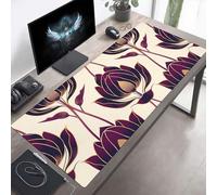 Mouse Mat, Large Gaming Mouse Pad, 1400x600x3mm Non-Slip Rubber Base Desk Pad with Water-Resistant Surface, Precision Control Computer Keyboard Mat for Gaming, Office Laptop Flowers Purple PjY6534 3-M