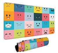 Mouse Mat, Large Gaming Mouse Pad 1500x800x3mm Different Emotions XXL Desk Mat, Non-Slip Rubber Base, Stitched Edges, Water-Resistant Surface, Desk Pad Laptop Keyboard Office Home, Foldable L#L1289