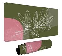 Mouse Mat, Large Gaming Mouse Pad 1500x800x3mm Green Abstract XXL Desk Mat, Non-Slip Rubber Base, Stitched Edges, Water-Resistant Surface, Desk Pad Laptop Keyboard Mice Office Home, Foldable L#L1001