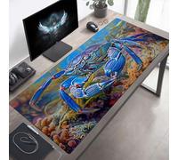 Mouse Mat, Large Gaming Mouse Pad, 160 x 80cm Non-Slip Rubber Base Desk Pad with Water-Resistant Surface, Precision Control Computer Keyboard Mat for Gaming, Office Laptop Crab Blue PjY5414 H-K
