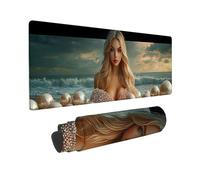 Mouse Mat, Large Gaming Mouse Pad, 1600 x 800 mm Non-Slip Rubber Base Desk Pad with Water-Resistant Surface, Precision Control Computer Keyboard Mat for Gaming, Office, PC, Laptop - (Mermaid) X-566