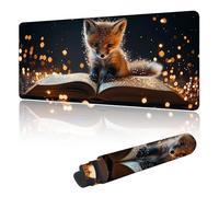 Mouse Mat Large Gaming Mouse Pad 1600 x 800 mm with Stitched Edges, Non-Slip Rubber Base, Waterproof Smooth Surface Desk Pad, Comfortable Keyboard Mat Suitable for Office & Home, Brown Fox Y-y85