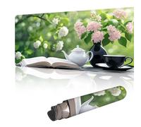 Mouse Mat Large Gaming Mouse Pad 1600 x 800 mm with Stitched Edges, Non-Slip Rubber Base, Waterproof Smooth Surface Desk Pad, Comfortable Keyboard Mat Suitable for Office & Home, Plant Flowers Y-y731