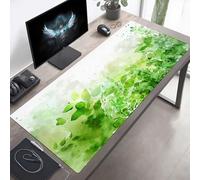 Mouse Mat, Large Gaming Mouse Pad, 1600x800x3mm Non-Slip Rubber Base Desk Pad with Water-Resistant Surface, Precision Control Computer Keyboard Mat for Gaming, Office Laptop Leaf Green PjY7303 O-1