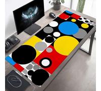 Mouse Mat, Large Gaming Mouse Pad, 1600x800x3mm Non-Slip Rubber Base Desk Pad with Water-Resistant Surface, Precision Control Computer Keyboard Mat for Gaming, Office Laptop Geometry Black PjY2637 A-9