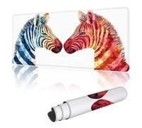 Mouse Mat Large Gaming Mouse Pad 500 x 250 mm with Stitched Edges, Non-Slip Rubber Base, Waterproof Smooth Surface Desk Pad, Comfortable Keyboard Mat Suitable for Office & Home, Color Zebra Y-y3
