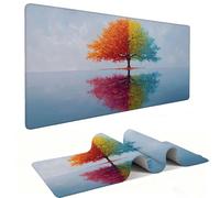Mouse Mat | Large Gaming Mouse Pad 500 x 250 x 3mm| XXL Gaming Desk Mat | Improved Precision and Speed | Rubber Base for Stable Grip on Smooth Surfaces | Keyboard Mats| Four Seasons Tree v-1103