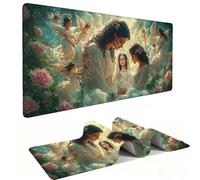 Mouse Mat | Large Gaming Mouse Pad 500 x 250 x 3mm| XXL Gaming Desk Mat | Improved Precision and Speed | Rubber Base for Stable Grip on Smooth Surfaces | Keyboard Mats| Angel Holy Mother v-1137