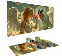 Mouse Mat | Large Gaming Mouse Pad 500 x 250 x 3mm| XXL Gaming Desk Mat | Improved Precision and Speed | Rubber Base for Stable Grip on Smooth Surfaces | Keyboard Mats| Angels and Demons v-1130