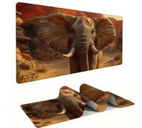 Mouse Mat | Large Gaming Mouse Pad 500 x 250 x 3mm| XXL Gaming Desk Mat | Improved Precision and Speed | Rubber Base for Stable Grip on Smooth Surfaces | Keyboard Mats| Grassland Elephant v-101