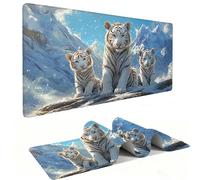 Mouse Mat | Large Gaming Mouse Pad 500 x 250 x 3mm| XXL Gaming Desk Mat | Improved Precision and Speed | Rubber Base for Stable Grip on Smooth Surfaces | Keyboard Mats| The Tiger Family v-728