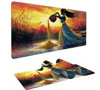 Mouse Mat | Large Gaming Mouse Pad 500 x 250 x 3mm| XXL Gaming Desk Mat | Improved Precision and Speed | Rubber Base for Stable Grip on Smooth Surfaces | Keyboard Mats| Rice Paddy Woman v-160