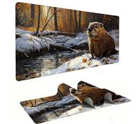 Mouse Mat | Large Gaming Mouse Pad 500 x 250 x 3mm| XXL Gaming Desk Mat | Improved Precision and Speed | Rubber Base for Stable Grip on Smooth Surfaces | Keyboard Mats| Forest Guinea Pig v-988