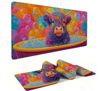 Mouse Mat | Large Gaming Mouse Pad 500 x 250 x 3mm| XXL Gaming Mousepad | Desk Mat | Improved Precision and Speed | Rubber Base for Stable Grip on Smooth Surfaces | Keyboard Mats| Bathtub Bull v-1355