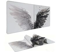 Mouse Mat | Large Gaming Mouse Pad 500 x 250 x 3mm| XXL Gaming Mousepad | Desk Mat | Improved Precision and Speed | Rubber Base for Stable Grip on Smooth Surfaces | Keyboard Mats| Angel Wings v-1128