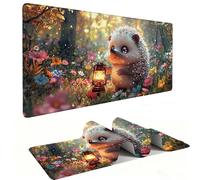 Mouse Mat | Large Gaming Mouse Pad 500 x 250 x 3mm| XXL Gaming Mousepad | Desk Mat | Improved Precision and Speed | Rubber Base for Stable Grip on Smooth Surfaces | Keyboard Mats| Hedgehog Forest v149