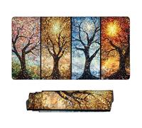 Mouse Mat | Large Gaming Mouse Pad 500 x 250 x 3mm | XXL Gaming Mousepad | Desk Mat | Waterproof | Rubber Base for Stable Grip on Smooth Surfaces | Keyboard Mats Four Seasons Tree w-840
