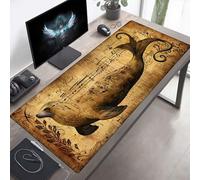 Mouse Mat, Large Gaming Mouse Pad, 60 x 30cm Non-Slip Rubber Base Desk Pad with Water-Resistant Surface, Precision Control Computer Keyboard Mat for Gaming, Office Laptop Seal Brown PjY3930 5-K
