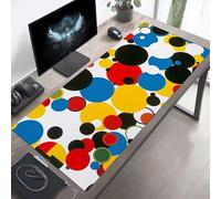 Mouse Mat, Large Gaming Mouse Pad, 600x300x3mm Non-Slip Rubber Base Desk Pad with Water-Resistant Surface, Precision Control Computer Keyboard Mat for Gaming, Office Laptop Geometry Color PjY3375 N-U