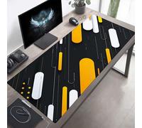 Mouse Mat, Large Gaming Mouse Pad, 70 x 30cm Non-Slip Rubber Base Desk Pad with Water-Resistant Surface, Precision Control Computer Keyboard Mat for Gaming, Office Laptop Graphics White PjY3144 0-S