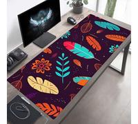 Mouse Mat, Large Gaming Mouse Pad, 70 x 30cm Non-Slip Rubber Base Desk Pad with Water-Resistant Surface, Precision Control Computer Keyboard Mat for Gaming Laptop Flower Orange Color PjY558 7-6