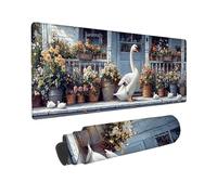 Mouse Mat, Large Gaming Mouse Pad, 700 x 300 mm Non-Slip Rubber Base Desk Pad with Water-Resistant Surface, Precision Control Computer Keyboard Mat for Gaming, Office, PC, Laptop - (Cabin Goose) X-819