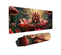Mouse Mat, Large Gaming Mouse Pad, 700 x 300 mm Non-Slip Rubber Base Desk Pad with Water-Resistant Surface, Precision Control Computer Keyboard Mat for Gaming, Office, PC, Laptop - (Forest Cabin) X701