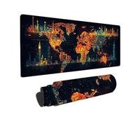Mouse Mat, Large Gaming Mouse Pad, 700 x 300 mm Non-Slip Rubber Base Desk Pad with Water-Resistant Surface, Precision Control Computer Keyboard Mat for Gaming, Office, PC, Laptop - (World Map) X-747