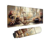 Mouse Mat, Large Gaming Mouse Pad, 700 x 300 mm Non-Slip Rubber Base Desk Pad with Water-Resistant Surface, Precision Control Computer Keyboard Mat for Office, PC, Laptop - (Cabin Lounge Chair) X-824