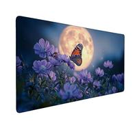 Mouse Mat | Large Gaming Mouse Pad 700 x 400 mm | XXL Gaming Mousepad | Desk Mat | Improved Precision and Speed | Rubber Base for Stable Grip on Smooth Surfaces | Keyboard Mats (Moon Butterfly) B-1265
