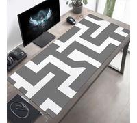 Mouse Mat, Large Gaming Mouse Pad, 700x300x3mm Non-Slip Rubber Base Desk Pad with Water-Resistant Surface, Precision Control Computer Keyboard Mat for Gaming, Office Laptop Geometry Grey PjY6042 A-5