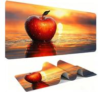 Mouse Mat,Large Gaming Mouse Pad 700x300x3mm,XXL Mousepad,Desk Mat, Improved Precision and Speed, Rubber Base for Stable Grip on Smooth Surfaces, Table Pad, Gaming Room, apple Coucher de soleil w0w660