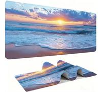 Mouse Mat,Large Gaming Mouse Pad 700x300x3mm,XXL Mousepad,Desk Mat, Improved Precision and Speed, Rubber Base for Stable Grip on Smooth Surfaces, Table Pad, Gaming Room, ocean Plage de sable w0w-1120