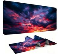 Mouse Mat,Large Gaming Mouse Pad 700x300x3mm,XXL Mousepad,Desk Mat, Improved Precision and Speed, Rubber Base for Stable Grip on Smooth Surfaces, Table Pad, Gaming Room, cloud Coucher de soleil w0w-83