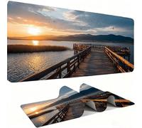 Mouse Mat,Large Gaming Mouse Pad 700x300x3mm,XXL Mousepad,Desk Mat, Improved Precision and Speed, Rubber Base for Stable Grip on Smooth Surfaces, Table Pad, Gaming, lake Coucher de soleil 3 w0w-1068
