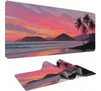 Mouse Mat,Large Gaming Mouse Pad 700x300x3mm,XXL Mousepad,Desk Mat, Improved Precision and Speed, Rubber Base for Stable Grip on Smooth Surfaces, Table Pad, Gaming Room, beach Soleil couchant 6 w0w214