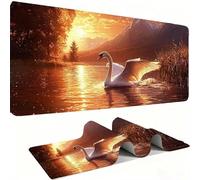 Mouse Mat,Large Gaming Mouse Pad 700x300x3mm,XXL Mousepad,Desk Mat, Improved Precision and Speed, Rubber Base for Stable Grip on Smooth Surfaces, Table Pad, for Office Gaming Room, swan Lac w0w-188