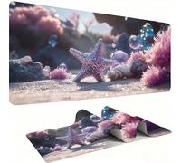 Mouse Mat,Large Gaming Mouse Pad 700x300x3mm,XXL Mousepad,Desk Mat, Improved Precision and Speed, Rubber Base for Stable Grip on Smooth Surfaces, Table Pad, Gaming Room, shell Plage de sable 3 w0w1075