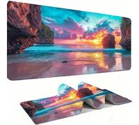 Mouse Mat,Large Gaming Mouse Pad 700x300x3mm,XXL Mousepad,Desk Mat, Improved Precision and Speed, Rubber Base for Stable Grip on Smooth Surfaces, Table Pad, Gaming, beach Coucher de soleil 1 w0w-29