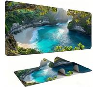 Mouse Mat,Large Gaming Mouse Pad 700x300x3mm,XXL Mousepad,Desk Mat, Improved Precision and Speed, Rubber Base for Stable Grip on Smooth Surfaces, Table Pad, Gaming, landscape Plage de sable w0w-679