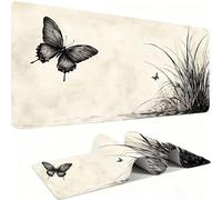 Mouse Mat,Large Gaming Mouse Pad 700x300x3mm,XXL Mousepad,Desk Mat, Improved Precision and Speed, Rubber Base for Stable Grip on Smooth Surfaces, Table Pad, Gaming, butterfly Peinture à l'encre w0w858
