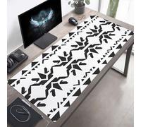 Mouse Mat, Large Gaming Mouse Pad, 80 x 30cm Non-Slip Rubber Base Desk Pad with Water-Resistant Surface, Precision Control Computer Keyboard Mat for Gaming, Office Laptop Snowflake White PjY10073 5-8